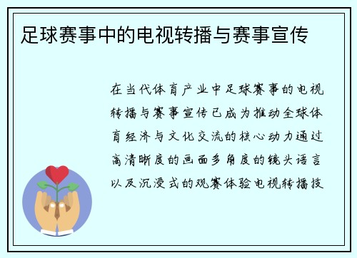 足球赛事中的电视转播与赛事宣传